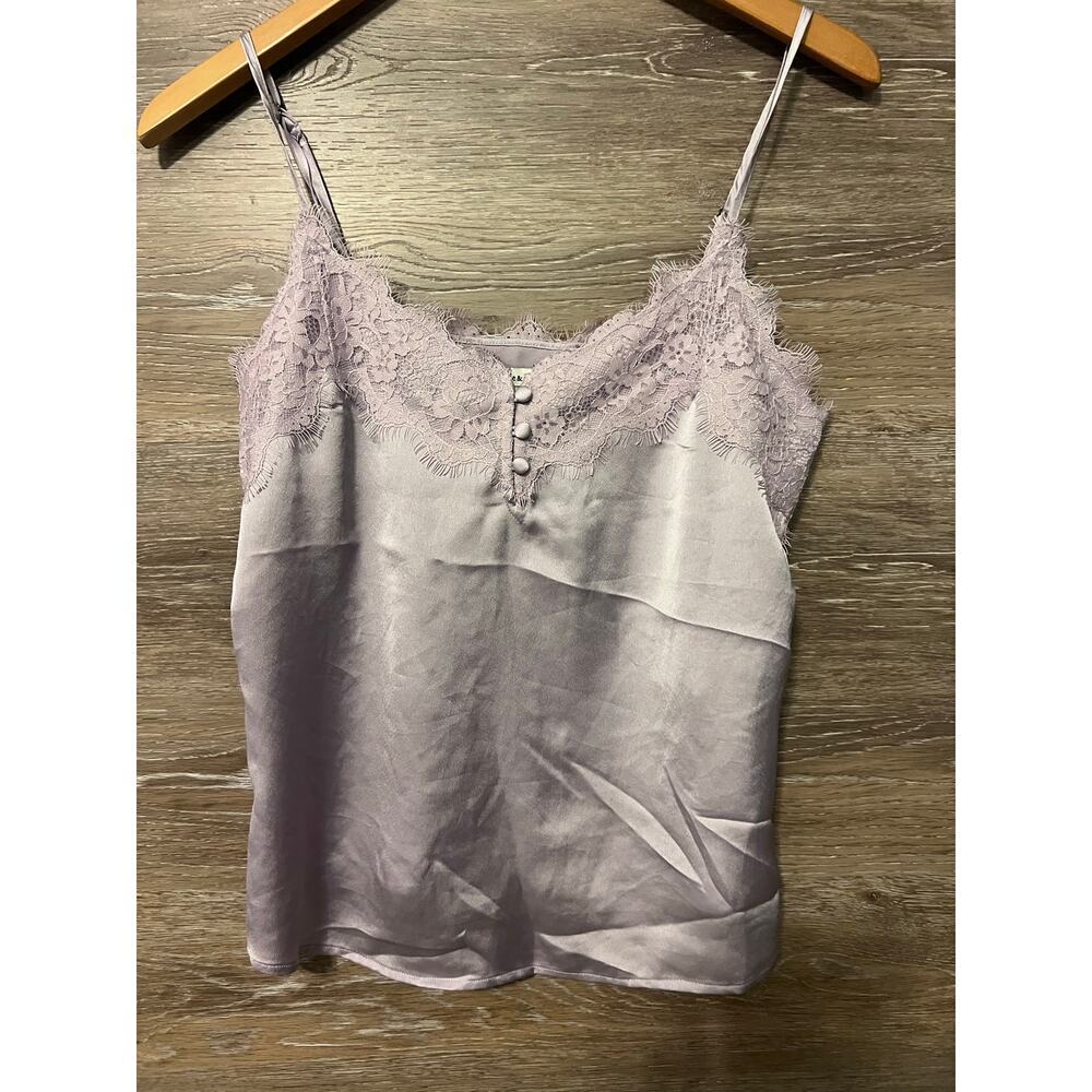 Abercrombie Fitch Blouse Women’s Sz S Lavender Lace Babydoll Top satin